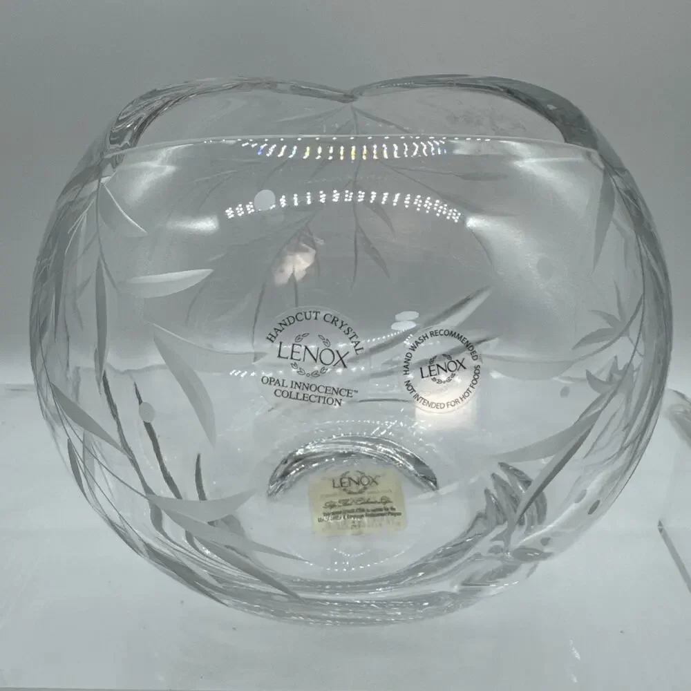 Lenox Opal Innocence Crystal Rose Bowl 8 Inch - Elegant & Timeless